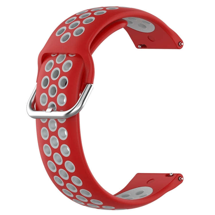 For Huawei Watch GT 46mm / 42mm 22mm Clasp Two Color Sport Watch Band(Red + Grey)