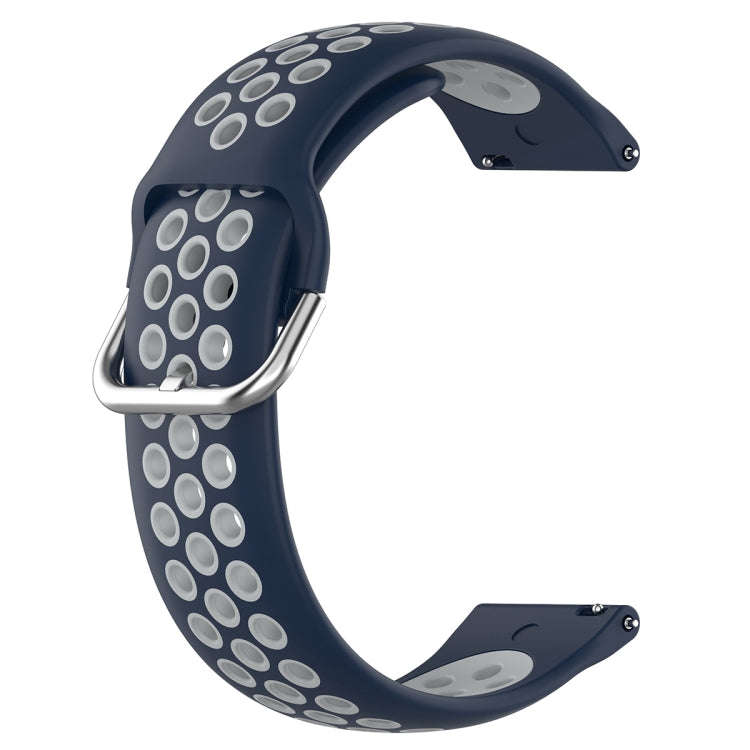 For Huawei Watch GT 46mm / 42mm 22mm Clasp Two Color Sport Watch Band(Blue + Grey)