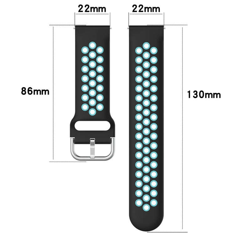 For Huawei Watch GT 46mm / 42mm 22mm Clasp Two Color Sport Watch Band(Red + Grey)