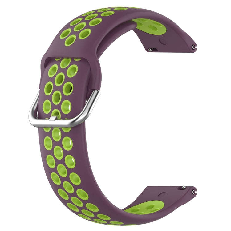 For Huawei Honor Magic Watch 2 46mm 22mm Clasp Two Color Sport Watch Band(Purple + Green)