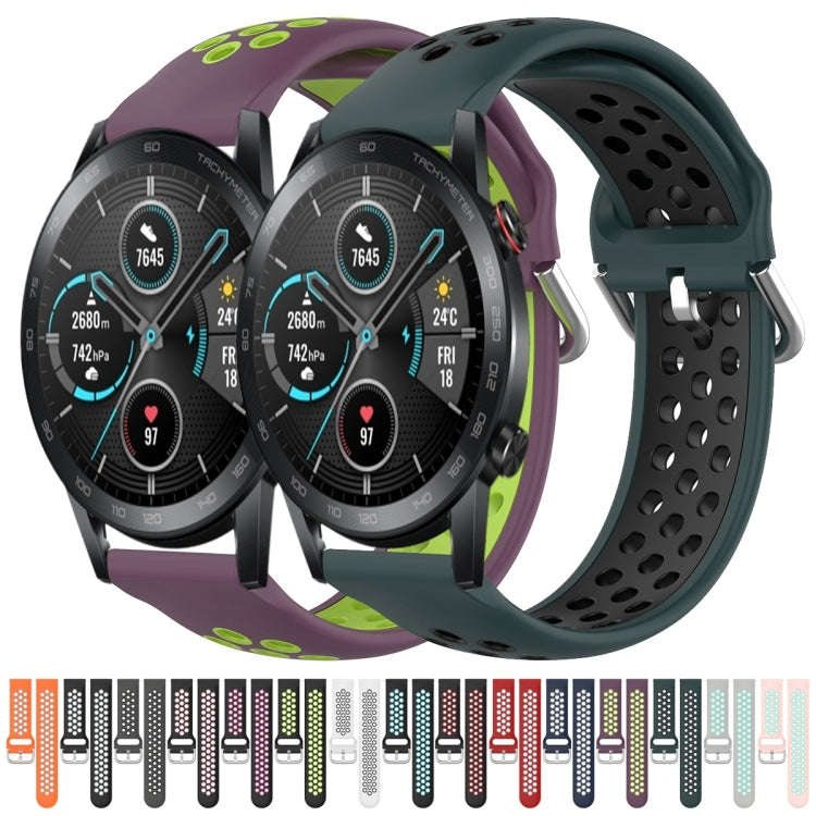 For Huawei Honor Magic Watch 2 46mm 22mm Clasp Two Color Sport Watch Band(Orange + Grey)