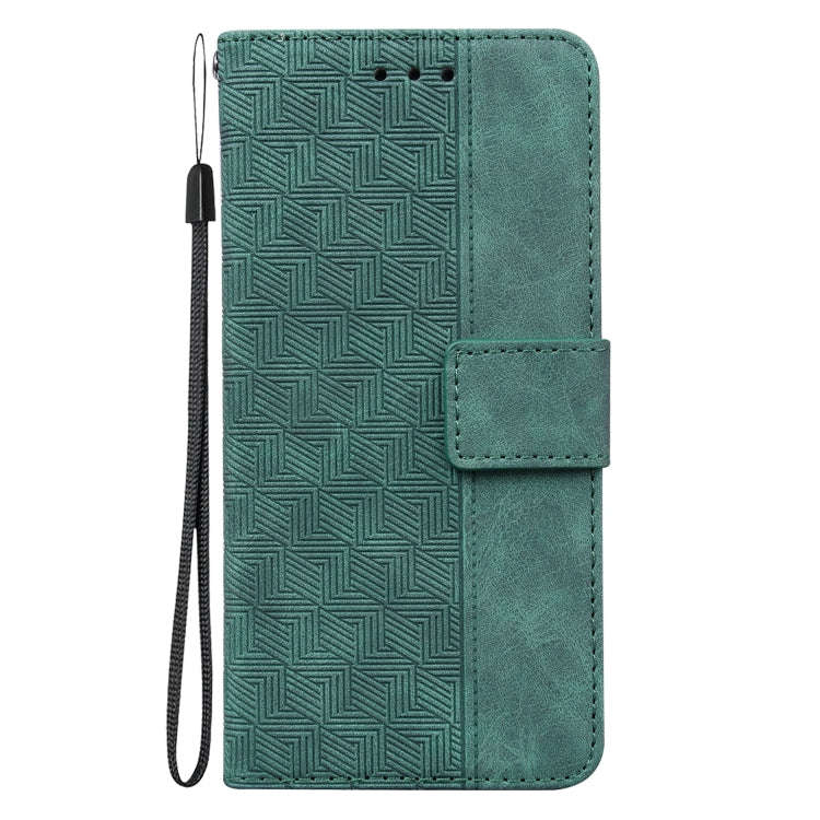 For Infinix Note 12 Pro 5G Geometric Embossed Flip Leather Phone Case(Green)