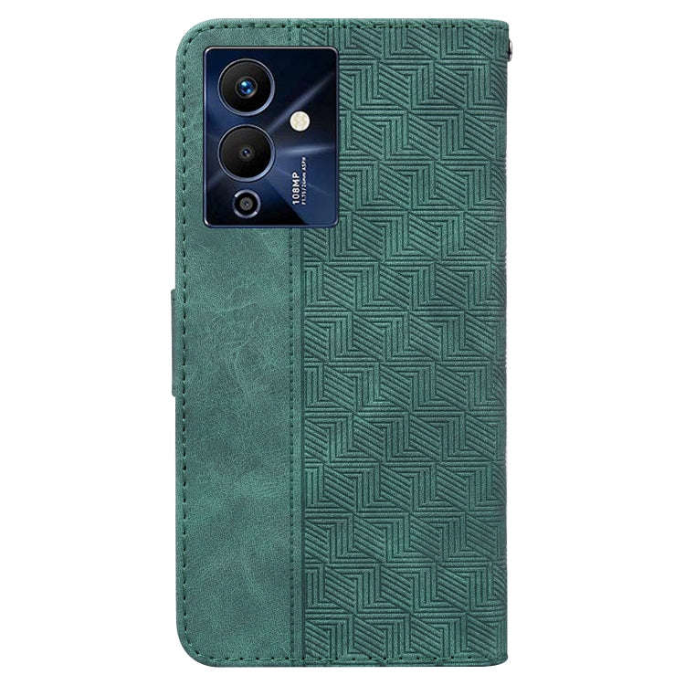 For Infinix Note 12 Pro 5G Geometric Embossed Flip Leather Phone Case(Green)