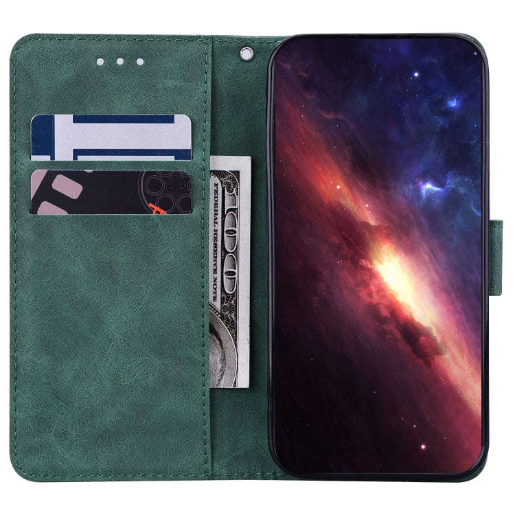 For Infinix Note 12 Pro 5G Geometric Embossed Flip Leather Phone Case(Green)