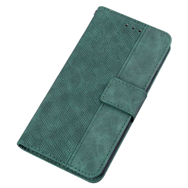 For Infinix Note 12 Pro 5G Geometric Embossed Flip Leather Phone Case(Green)