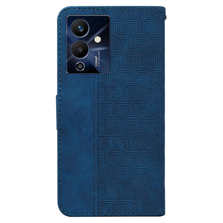 For Infinix Note 12 Pro 5G Geometric Embossed Flip Leather Phone Case(Blue)