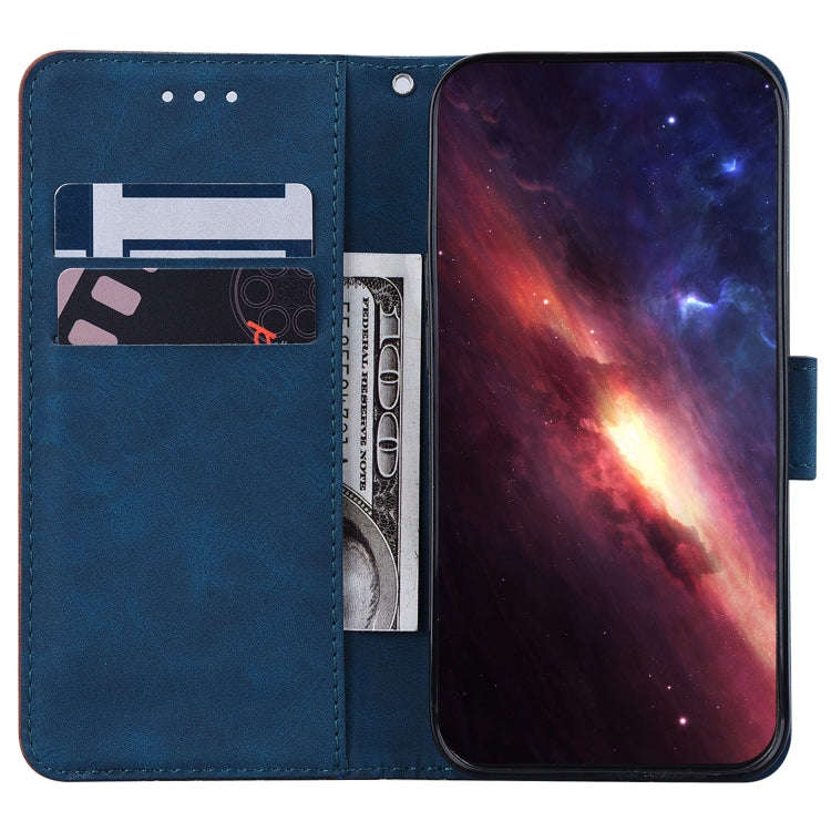 For Infinix Note 12 Pro 5G Geometric Embossed Flip Leather Phone Case(Blue)
