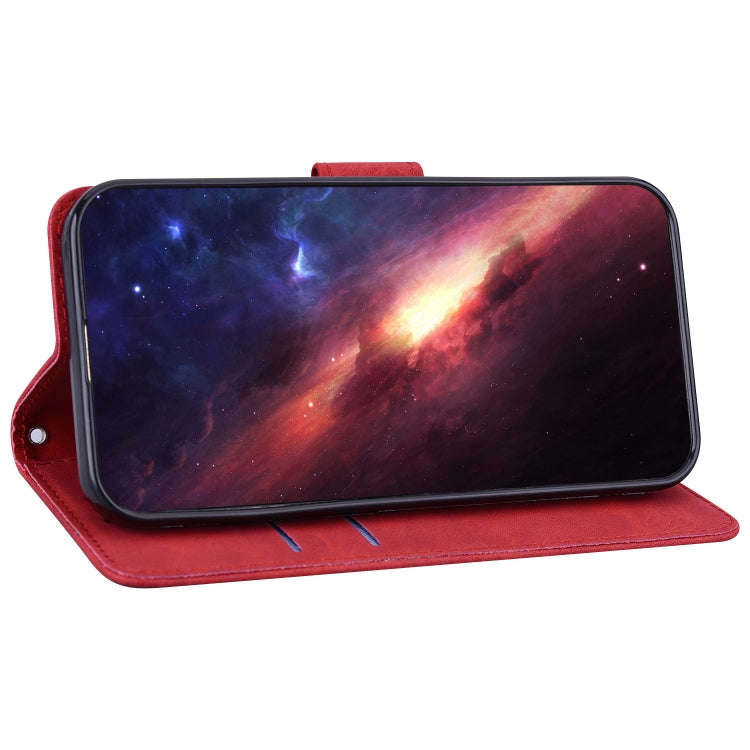 For Tecno Camon 19 Neo Geometric Embossed Flip Leather Phone Case(Red)