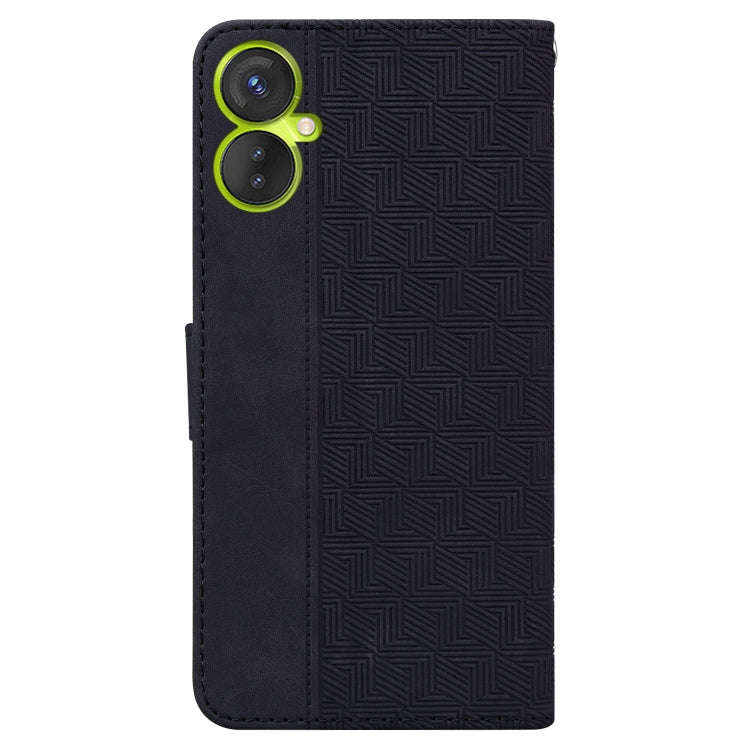 For Tecno Camon 19 Neo Geometric Embossed Flip Leather Phone Case(Black)