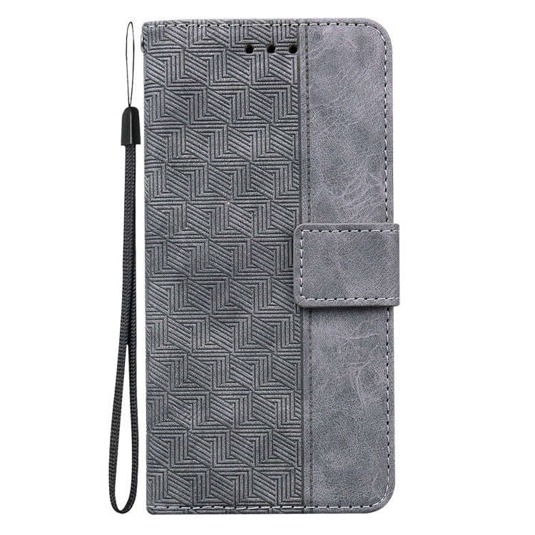 For Tecno Camon 19 Neo Geometric Embossed Flip Leather Phone Case(Grey)