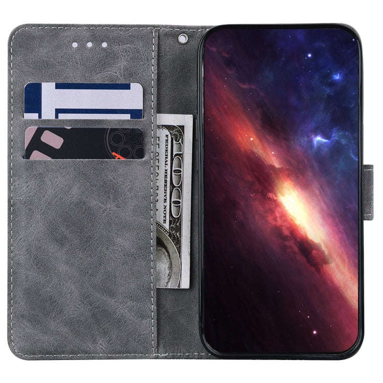For Tecno Camon 19 Neo Geometric Embossed Flip Leather Phone Case(Grey)