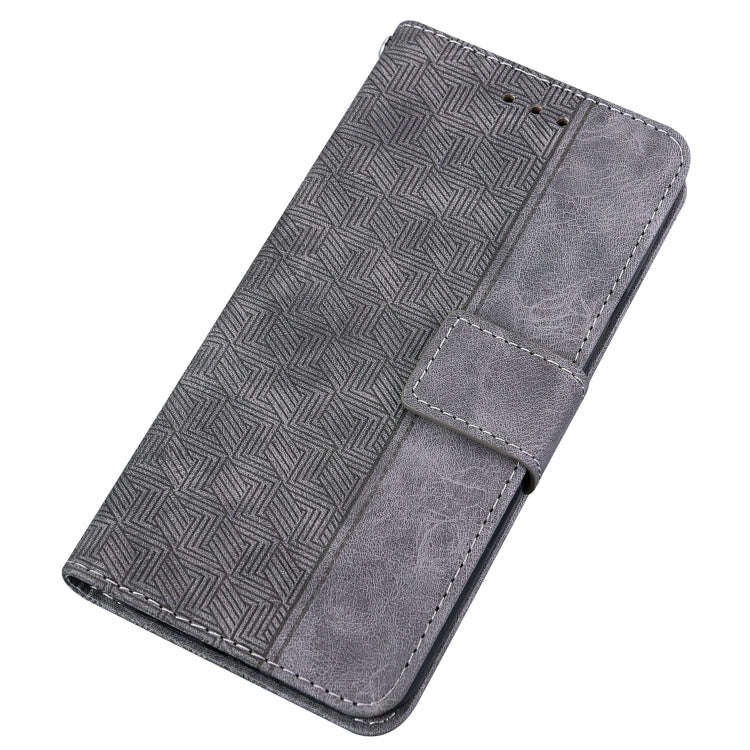 For Tecno Camon 19 Neo Geometric Embossed Flip Leather Phone Case(Grey)