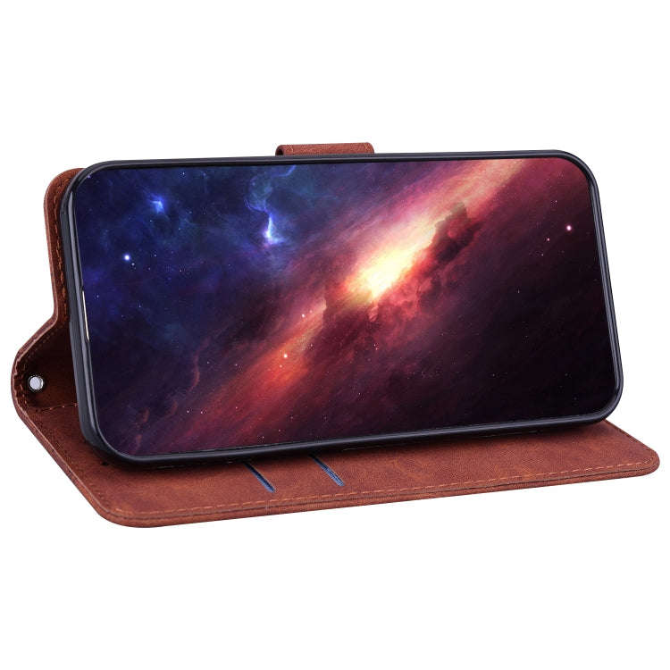 For Tecno Camon 19 Neo Geometric Embossed Flip Leather Phone Case(Brown)