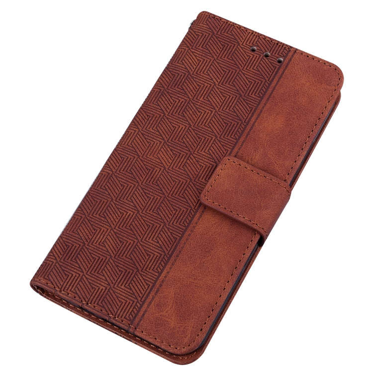 For Tecno Camon 19 Neo Geometric Embossed Flip Leather Phone Case(Brown)