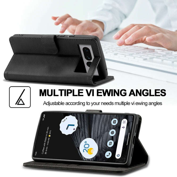 For Google Pixel 7 LC.IMEEKE Calf Texture Horizontal Flip Leather Case(Black)