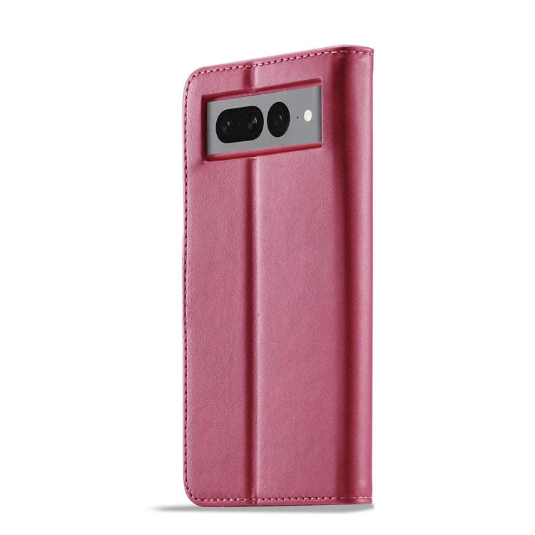 For Google Pixel 7 Pro LC.IMEEKE Calf Texture Horizontal Flip Leather Case(Red)
