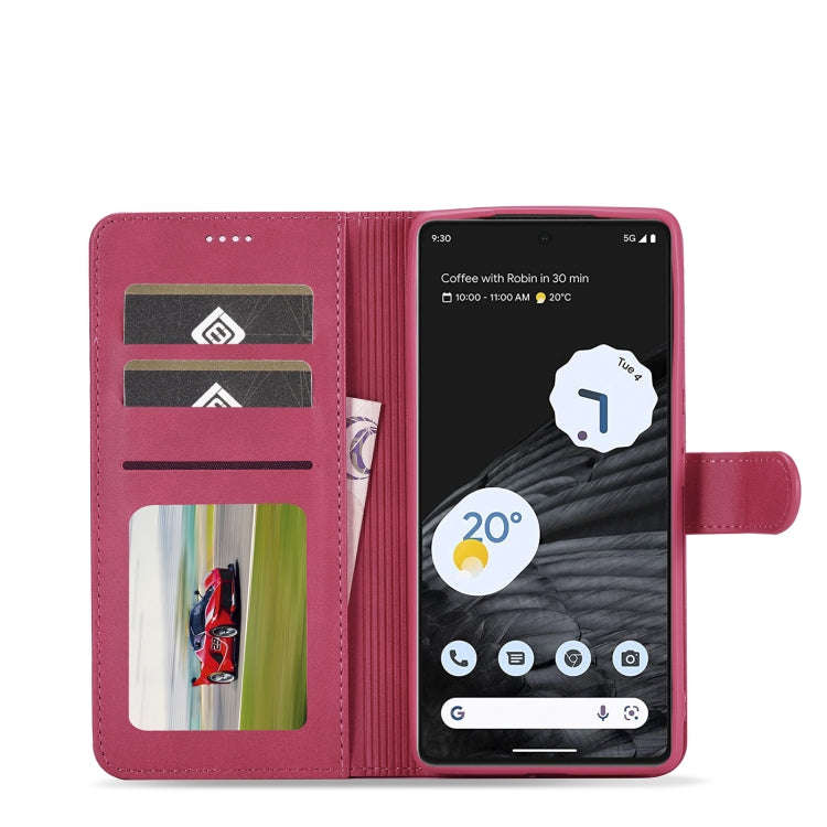 For Google Pixel 7 Pro LC.IMEEKE Calf Texture Horizontal Flip Leather Case(Red)