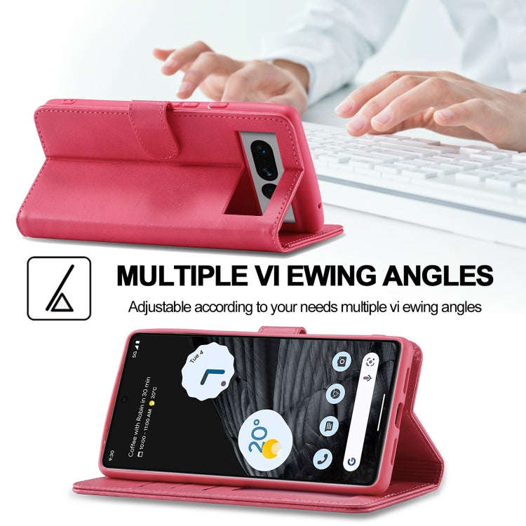 For Google Pixel 7 Pro LC.IMEEKE Calf Texture Horizontal Flip Leather Case(Red)