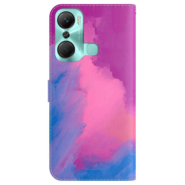 For Infinix Hot 12 Pro Watercolor Pattern Flip Leather Phone Case(Purple Red)