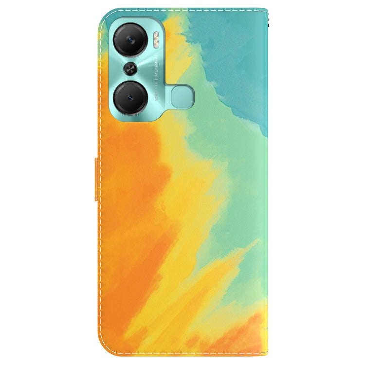 For Infinix Hot 12 Pro Watercolor Pattern Flip Leather Phone Case(Autumn Leaf Color)