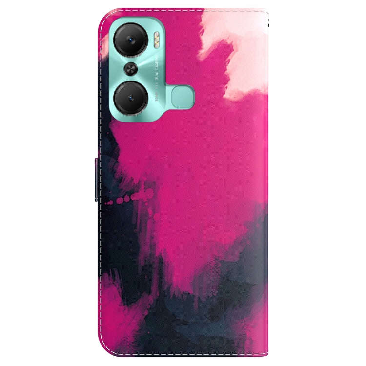 For Infinix Hot 12 Pro Watercolor Pattern Flip Leather Phone Case(Berry Color)