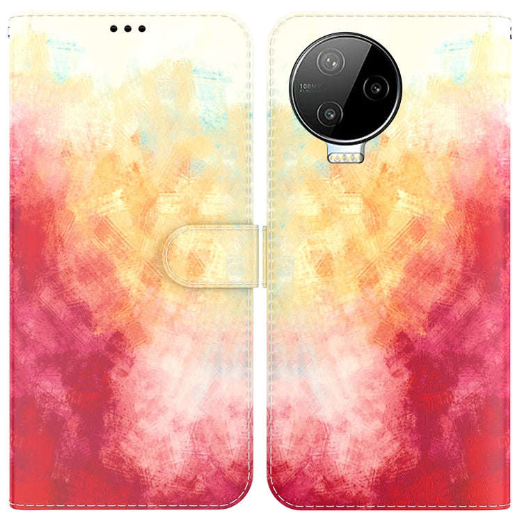 For Infinix Note 12 Pro 4G Watercolor Pattern Flip Leather Phone Case(Spring Cherry)