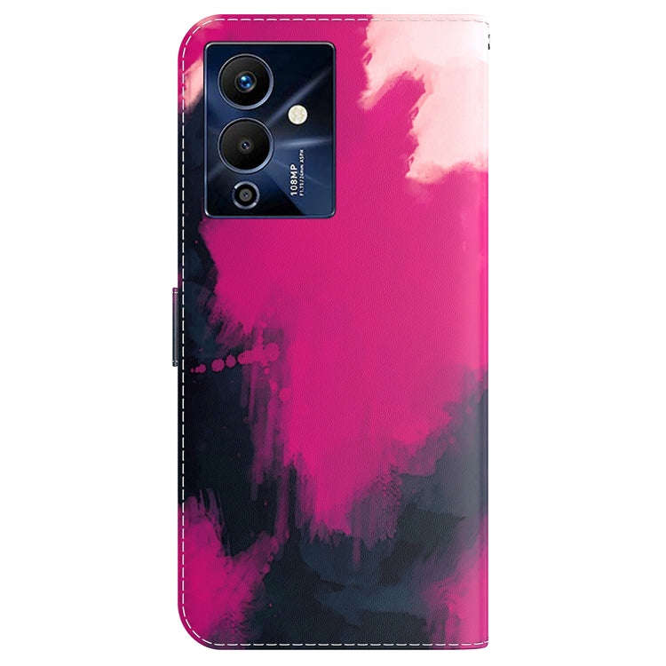For Infinix Note 12 Pro 5G Watercolor Pattern Flip Leather Phone Case(Berry Color)