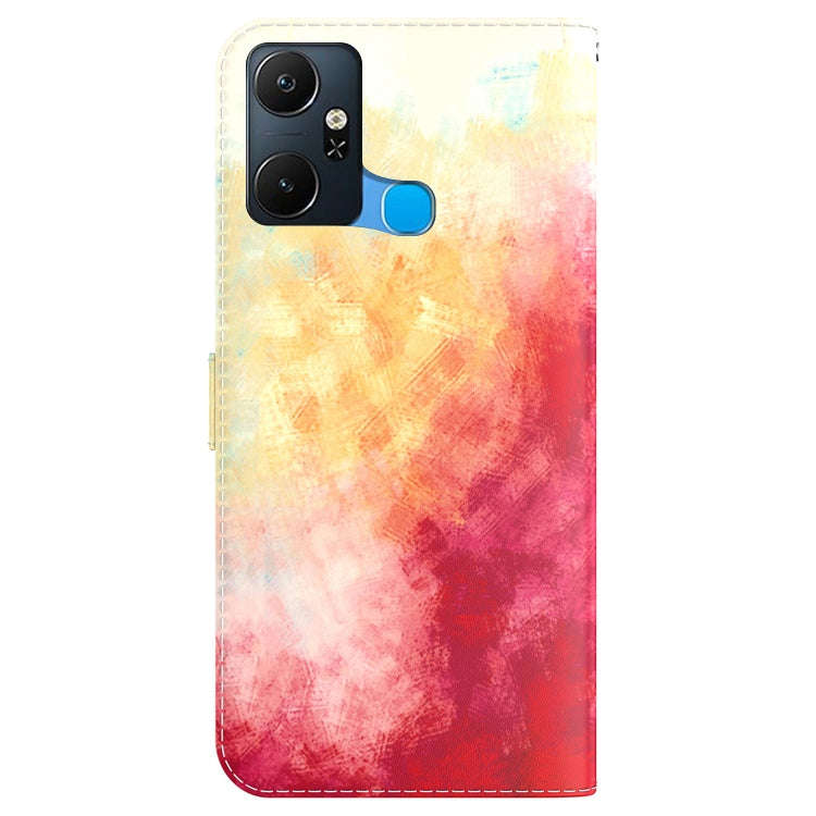 For Infinix Smart 6 Plus Watercolor Pattern Flip Leather Phone Case(Spring Cherry)