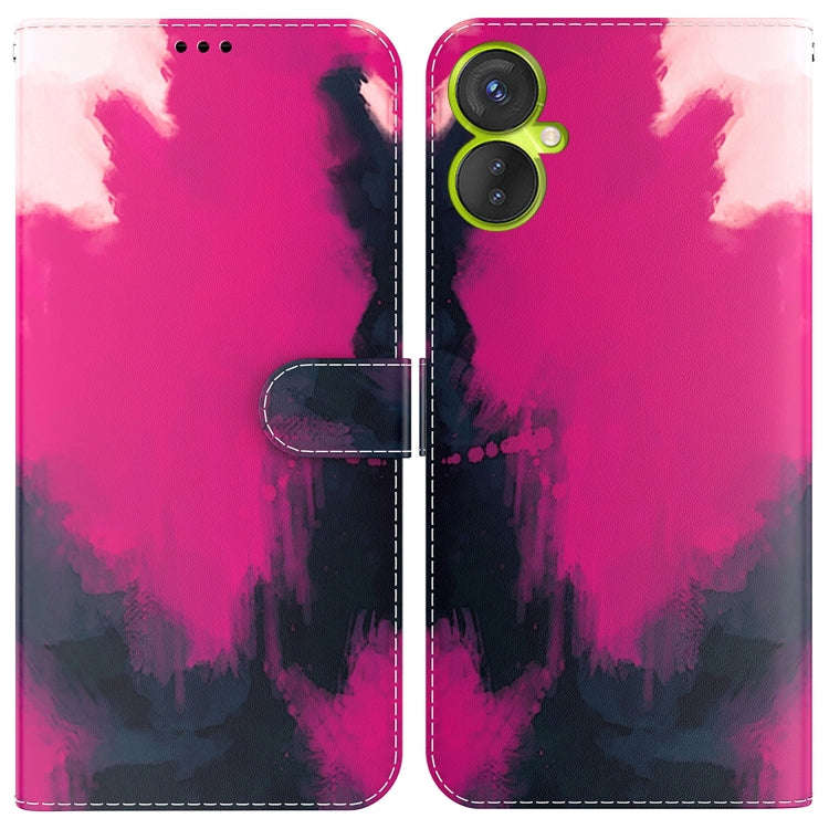 For Tecno Camon 19 Neo Watercolor Pattern Flip Leather Phone Case(Berry Color)
