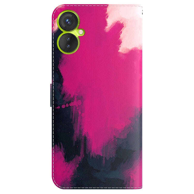 For Tecno Camon 19 Neo Watercolor Pattern Flip Leather Phone Case(Berry Color)