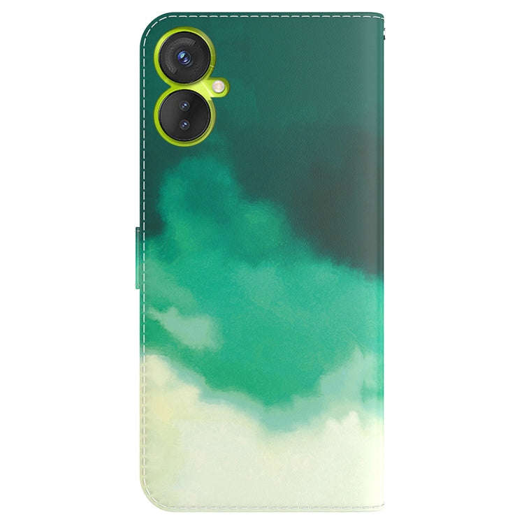 For Tecno Camon 19 Neo Watercolor Pattern Flip Leather Phone Case(Cyan Green)