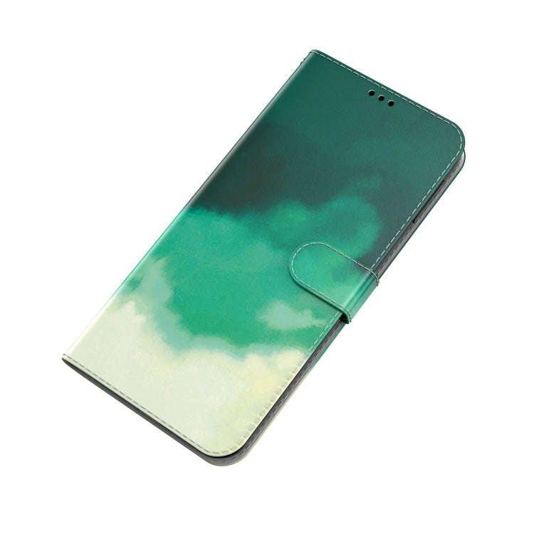 For Tecno Camon 19 Neo Watercolor Pattern Flip Leather Phone Case(Cyan Green)