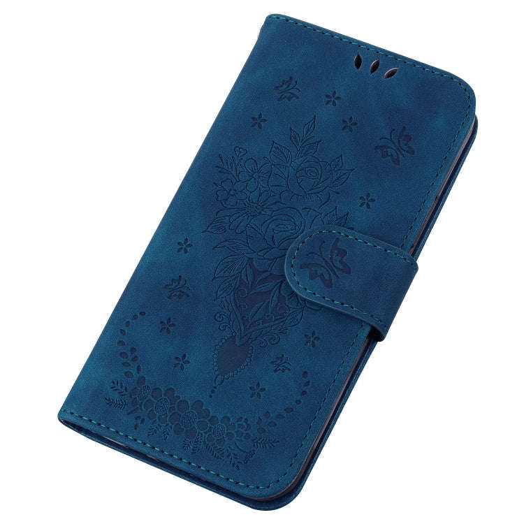 For Infinix Note 12 Pro 4G Butterfly Rose Embossed Leather Phone Case(Blue)