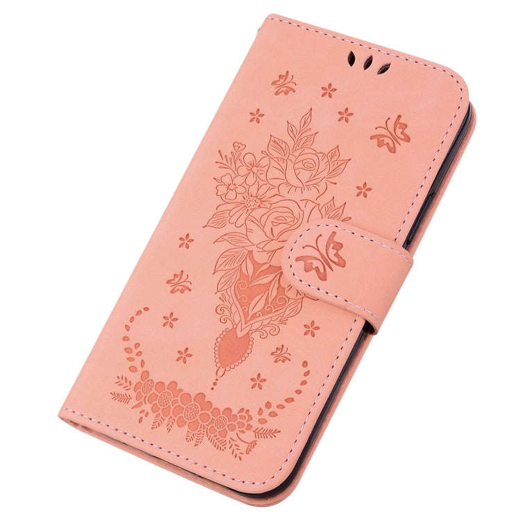 For Infinix Note 12 Pro 5G Butterfly Rose Embossed Leather Phone Case(Pink)