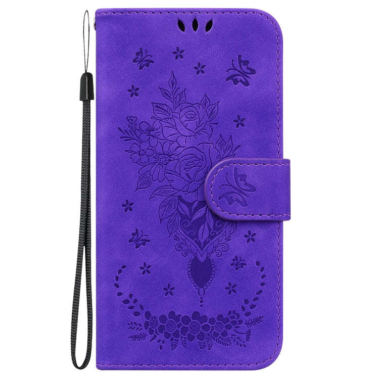 For Infinix Note 12 Pro 5G Butterfly Rose Embossed Leather Phone Case(Purple)