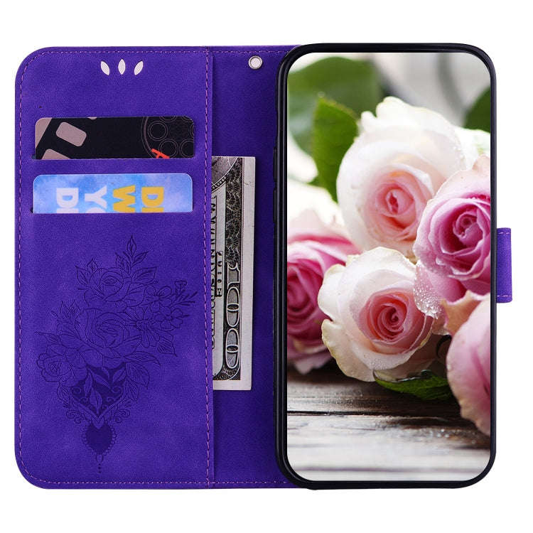 For Infinix Note 12 Pro 5G Butterfly Rose Embossed Leather Phone Case(Purple)