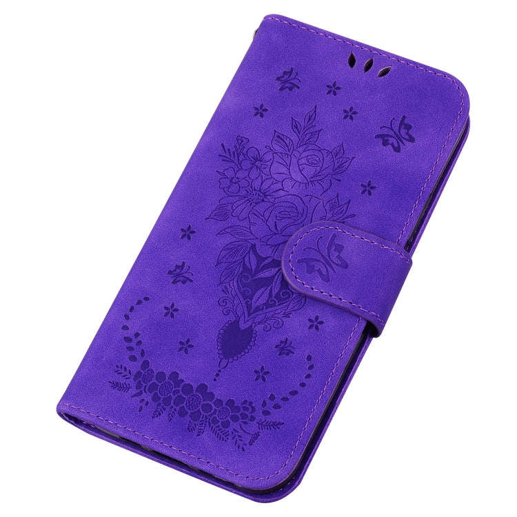 For Infinix Note 12 Pro 5G Butterfly Rose Embossed Leather Phone Case(Purple)
