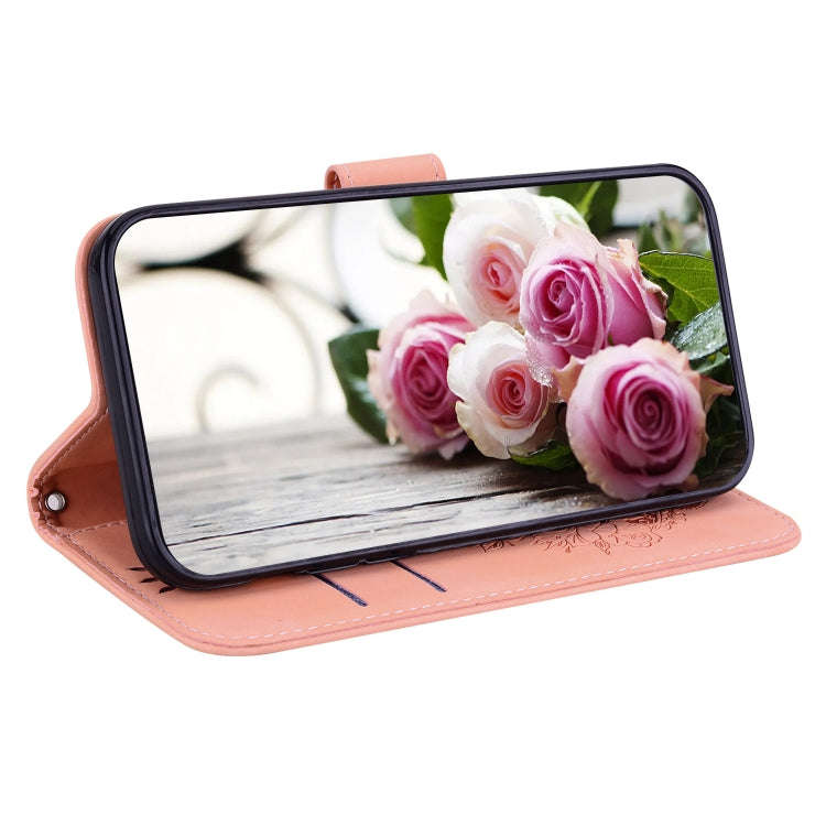 For Tecno Camon 19 Neo Butterfly Rose Embossed Leather Phone Case(Pink)