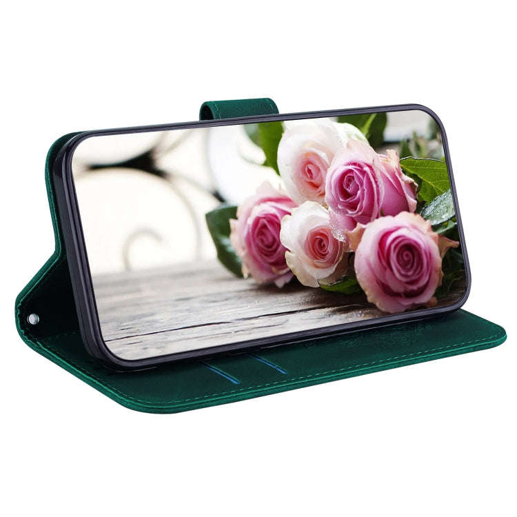 For Tecno Camon 19 Neo Butterfly Rose Embossed Leather Phone Case(Green)