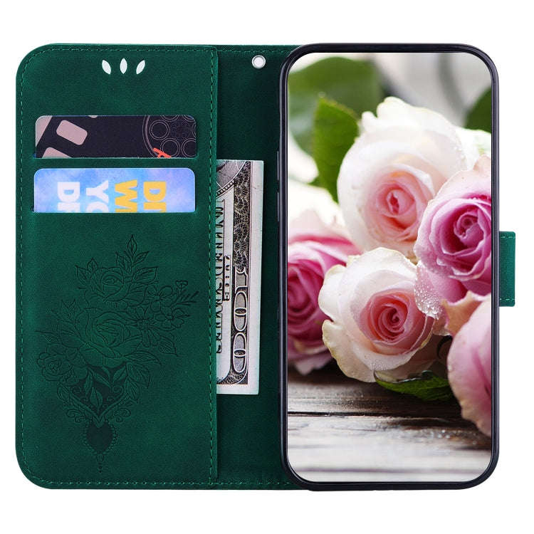 For Tecno Camon 19 Neo Butterfly Rose Embossed Leather Phone Case(Green)