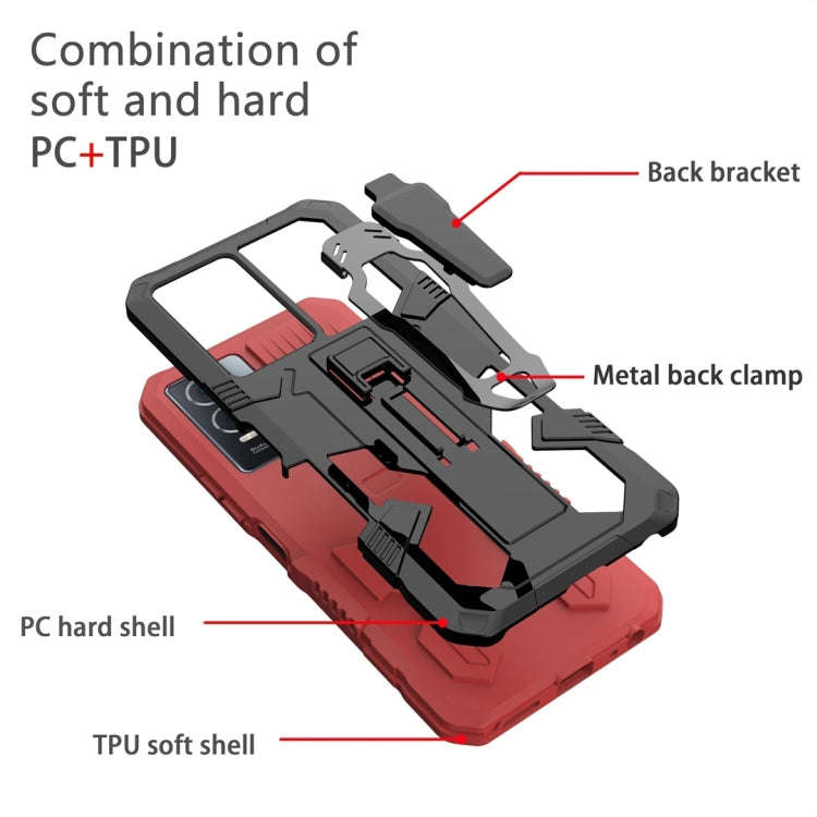 For Infinix Note 12 G96 Armor Warrior Shockproof PC + TPU Phone Case(Red)