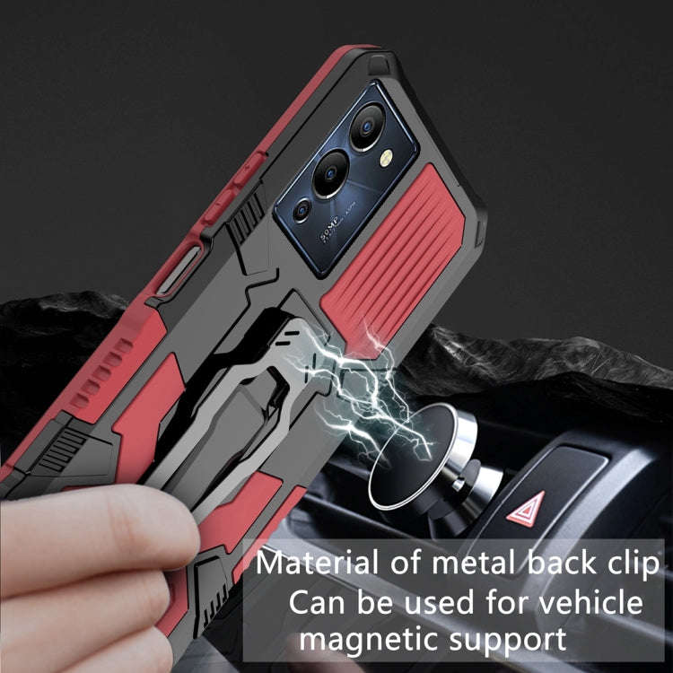 For Infinix Note 12 G96 Armor Warrior Shockproof PC + TPU Phone Case(Red)