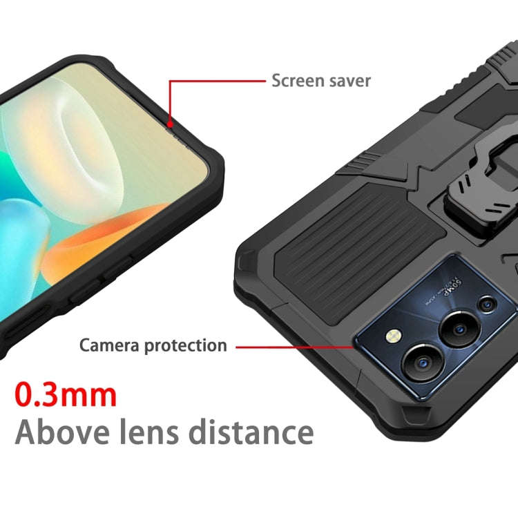 For Infinix Note 12 G96 Armor Warrior Shockproof PC + TPU Phone Case(Black)