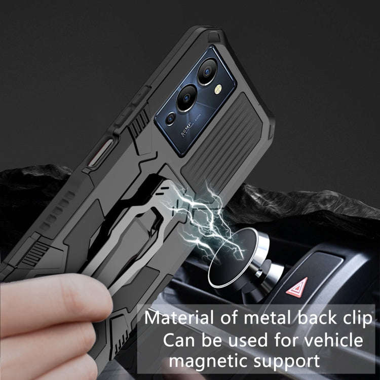 For Infinix Note 12 G96 Armor Warrior Shockproof PC + TPU Phone Case(Black)