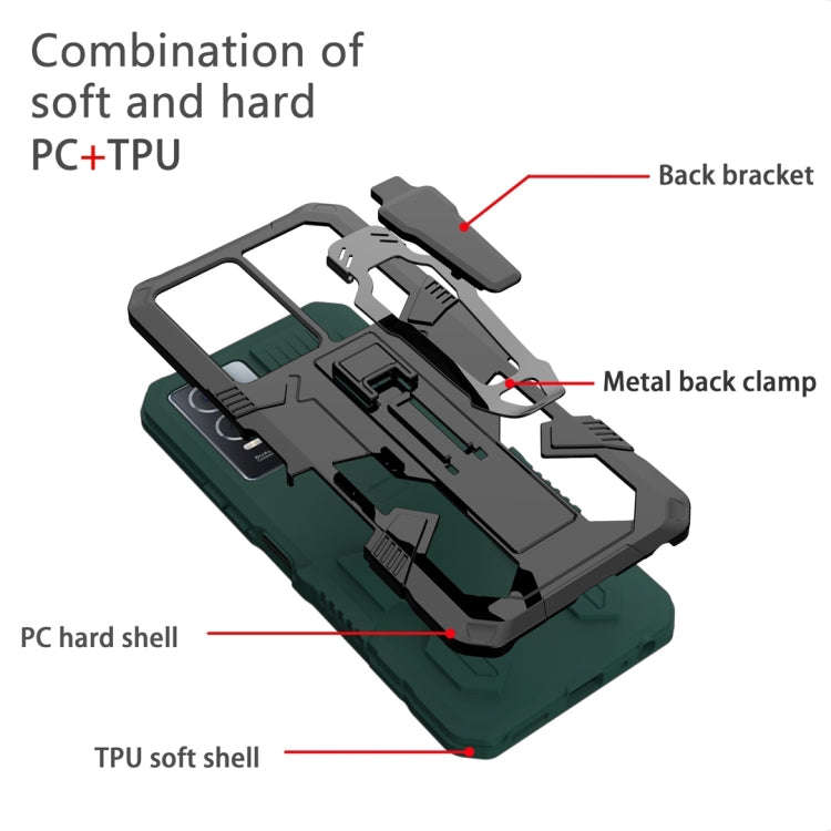 For Infinix Note 12 G96 Armor Warrior Shockproof PC + TPU Phone Case(Army Green)