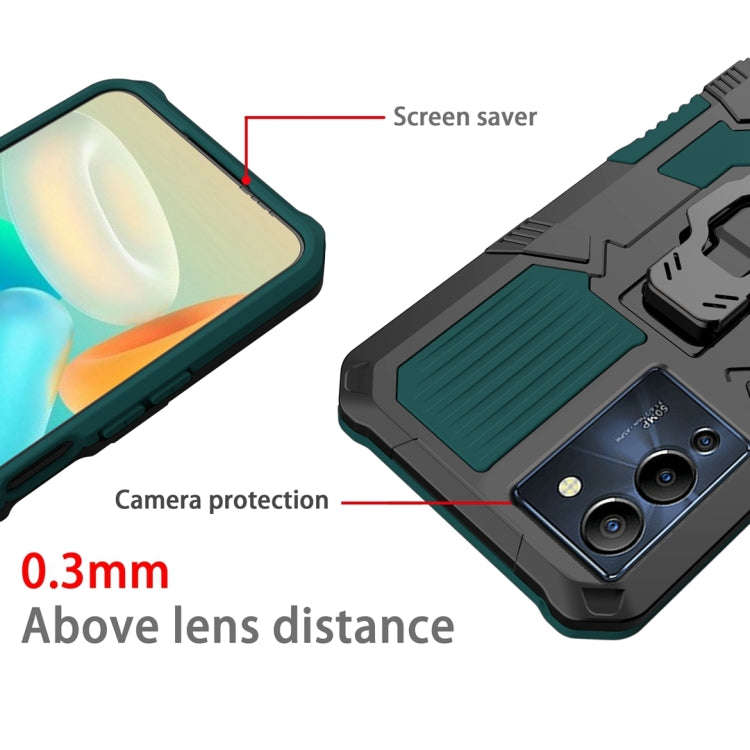 For Infinix Note 12 G96 Armor Warrior Shockproof PC + TPU Phone Case(Army Green)