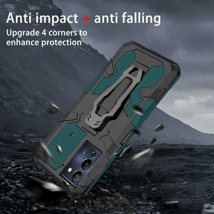 For Infinix Note 12 G96 Armor Warrior Shockproof PC + TPU Phone Case(Army Green)