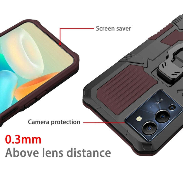 For Infinix Note 12 G96 Armor Warrior Shockproof PC + TPU Phone Case(Brown)