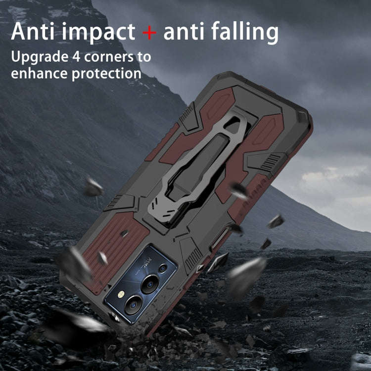 For Infinix Note 12 G96 Armor Warrior Shockproof PC + TPU Phone Case(Brown)