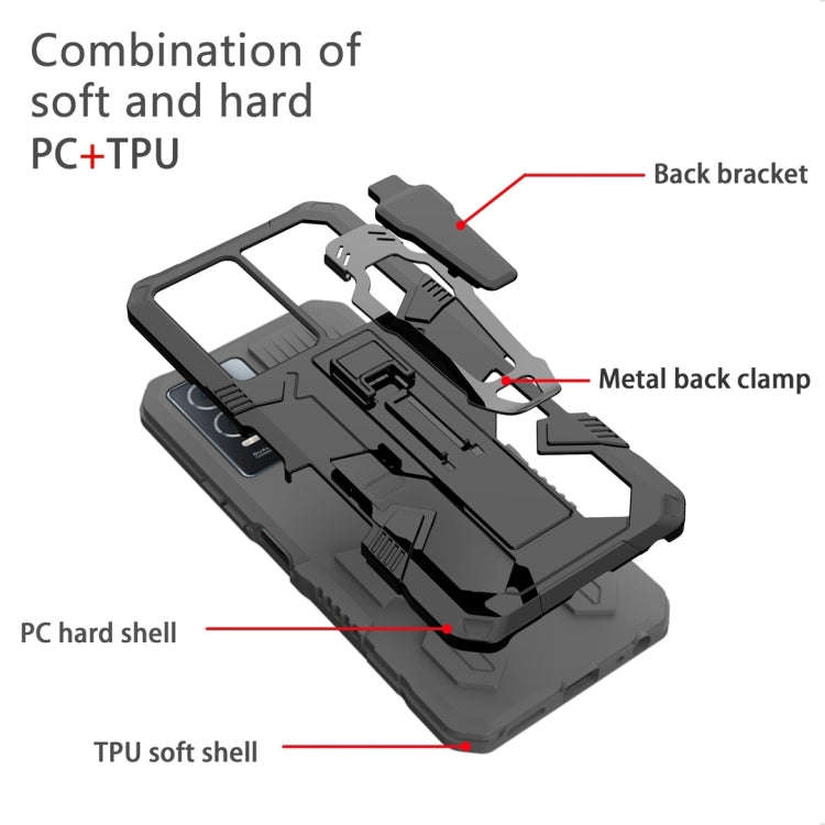 For Infinix Note 12 G96 Armor Warrior Shockproof PC + TPU Phone Case(Grey)
